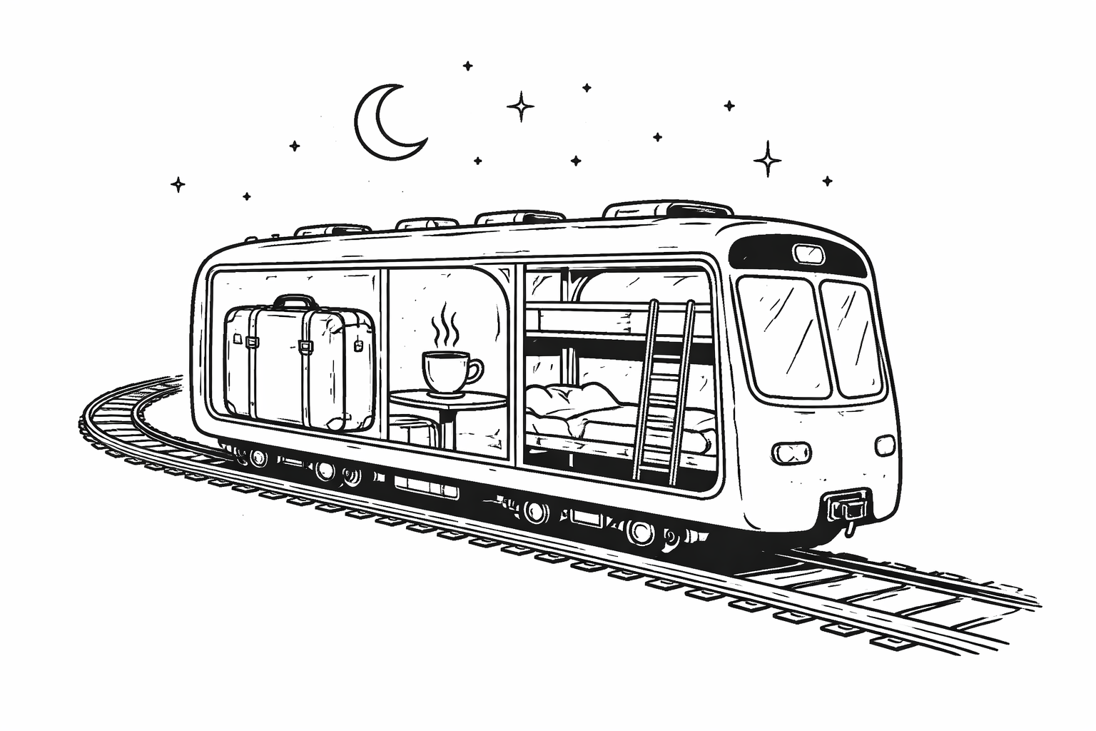 Nachtzug mit Nebengeräuschen